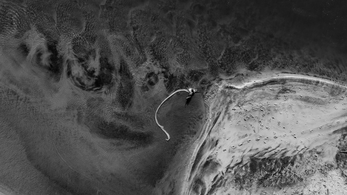 Black and white drone aerial editorial photography by GC Media Vancouver